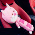New Large Plush Cat Car Safety Seat Belt Covers Shoulder Pads Pillow for Childen 1pcs - Pink