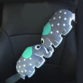 Personalized Elephant Plush Car Safety Seat Belt Covers Shoulder Pads 2pcs - Gray
