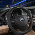 Sports Version Genuine Leather Grip Car Steering Wheel Covers 15 inch 38CM - Black