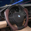 Sports Version Genuine Leather Grip Car Steering Wheel Covers 15 inch 38CM - Coffee