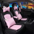 Super Female Car Seat Covers Four Seasons General Leather Packs Cushion for 5 Seats 10pcs - Pink