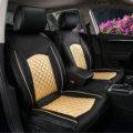 Super Leather Car Seat Covers Four Seasons General Packs Cushion for 5 Seats 10pcs - Gold
