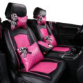 Top Leather Car Seat Covers Four Seasons General Ice Silk Cushion for 5 Seats 10pcs - Rose