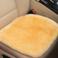 Top Quality Pure Wool Universal Car Seat Cushion Sheepskin Fur One Piece Pads 1pcs - Yellow