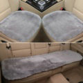 Top Quality Pure Wool Universal Car Seat Cushion Sheepskin Fur One Piece Pads 3pcs Set - Gray