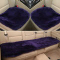 Top Quality Pure Wool Universal Car Seat Cushion Sheepskin Fur One Piece Pads 3pcs Set - Purple