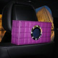 Top grade Leather Car Tissue Paper Box Holder Case Seat Back Hanging Tissue Bag - Purple