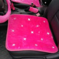 Winter Crystal Plush Car Front Seat Cushion Woman Universal High Quality Pads 1pcs - Rose
