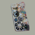Bling S-warovski crystal cases Skull diamonds cover for iPhone 7S - Black