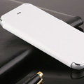Classic Aluminum Support Holster Genuine Flip Leather Covers for iPhone 7S - White