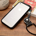 Fashion Lanyard Plastic Shell Hard Covers Back Cases Skin for iPhone 7S - Black