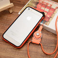 Fashion Lanyard Plastic Shell Hard Covers Back Cases Skin for iPhone 7S - Orange