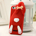Personalized Detonation Teeth Rabbit Covers Silicone Cases for iPhone 7S - Red