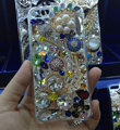 S-warovski crystal cases Flower diamond Bling cover skin for iPhone 7S - White