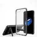 New Aluminum Bracket Bumper Frame Case  for iPhone 8 Plus Support Silicone Back Cover - Black