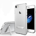 New Aluminum Bracket Bumper Frame Case  for iPhone 8 Plus Support Silicone Back Cover - White