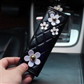 Beautiful Cute Daisy 1pcs Car Handbrake Covers Leather Brake Case Auto Interior Decro - Black