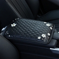 Beautiful Daisy Women Rhinestone Car Armrest Pad PU Leather Armrest Cushions 1pcs - Black