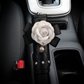 Camellia 1pcs Crystal Car Handbrake Covers Leather Diamond Brake Case Auto Interior Decro - Black