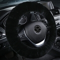 Classical Winter Wool Car Steering-wheel Cover Soft Fur Steering Wheel Cover Sheepskin - Black