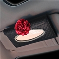 Creative Bling Leather Automotive Tissue Paper Box Holder Case Seat Back Hanging Tissue Bag - Black