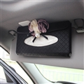 Creative Flower Leather Automotive Tissue Paper Box Holder Case Seat Back Hanging Tissue Bag - Black