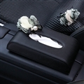 Elegant Beautiful Flower Leather Automotive Tissue Paper Box Holder - Black