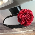 Fashion Women Leather Car Rearview Mirror Elastic Covers Motorcar Interior Decorate - Black