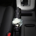 Flower 1pcs Bling Car Handbrake Covers Leather Diamond Brake Case Auto Interior Decro - Black