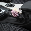 Flower 1pcs Crystal Car Handbrake Covers Leather Diamond Brake Case Auto Interior Decro - Black