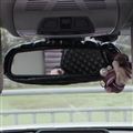 Flower Bling Women Leather Car Rearview Mirror Elastic Covers Motorcar Interior Decorate - Black