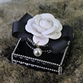 Luxury Crystal Camellia Car Perfume Block Auto Air Freshener Interior Decoration - Black