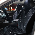 Luxury Full Crystal Diamond Car Universal Winter Plush Auto Cushion Interior Front Seat Covers - Black