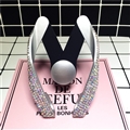 M Shape Universal Car Mobile Phone Holder Crystal Rhinestone Air Vent Mount Clip Stand GPS - AB White
