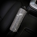 Pretty Women Rhinestone Plush Auto Seat Handbreak Cover 1pcs - Silver