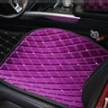 Winter Diamond Plush Car Front Seat Cushion Woman Universal Automobile Pads 1pcs - Purple