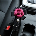 Camellia 1pcs Crystal Car Handbrake Covers Leather Diamond Brake Case Car Interior Decro - Black