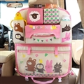Cute Animals Fold Multi-function Car Seat Back Hanging Pocket Thermal Insulation Storage Bag for Kid - Pink