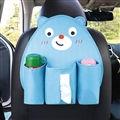 Cute Bear Multi-function Car Seat Back Hanging Pocket Thermal Insulation Storage Bag for Kid - Blue