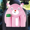 Cute Bear Multi-function Car Seat Back Hanging Pocket Thermal Insulation Storage Bag for Kid - Pink