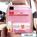 Cute Cat Multi-function Auto Seat Back Hanging Pocket Thermal Insulation Storage Bag - Pink