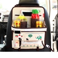 Cute Elephant Multi-function Car Seat Back Hanging Pocket Thermal Insulation Storage Bag for Kid - Beige Brown