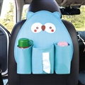 Cute Owl Multi-function Car Seat Back Hanging Pocket Thermal Insulation Storage Bag for Kid - Blue