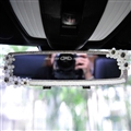 Daisy Gorgeous Bling Bling Diamonds Crystal Car Rearview Mirror Auto Brilliant Rearview Mirror - White