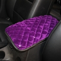 Plush Women Rhinestone Pad Armrest Cushions 1pcs Winter Warm Crystal Universal Car Armrest - Purple