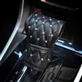Pretty 1pcs Crystal Auto Gear Covers Leather Diamond Shift Cover Auto Interior Decro - Black