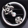 Abs Metal Beautiful Gorgeous Camellia 2pcs Car Air-Purify Clip Auto Air Out Perfume Clip - Black