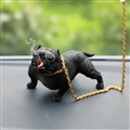 Resin Metal Cool Car Ornaments French Bulldog Car Decoration Smoking Dog With Sunglasses - Black