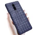 BV Woven Shield Back Covers Silicone Cases Knitted pattern Skin for OnePlus 7 Pro - Blue