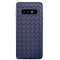 BV Woven Shield Back Covers Silicone Cases Knitted pattern Skin for Samsung Galaxy S10 Lite S10E - Blue